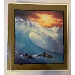 Vintage 1996 Stuart Hall 3 Ring Binder Folder Dolphins Ocean Sun Waves Clouds